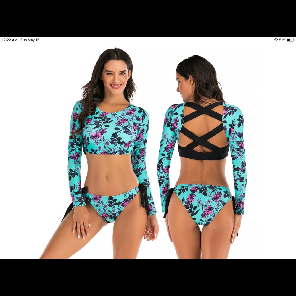 Ladies 2 piece long sleeve paddle board suit NWT size med